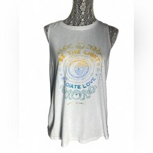 Spiritual Gangster White Gradient Graphic Muscle Tee